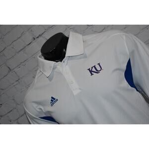 Adidas Golf Polo Shirt Men Size XL Polyester Performance Kansas Jayhawks